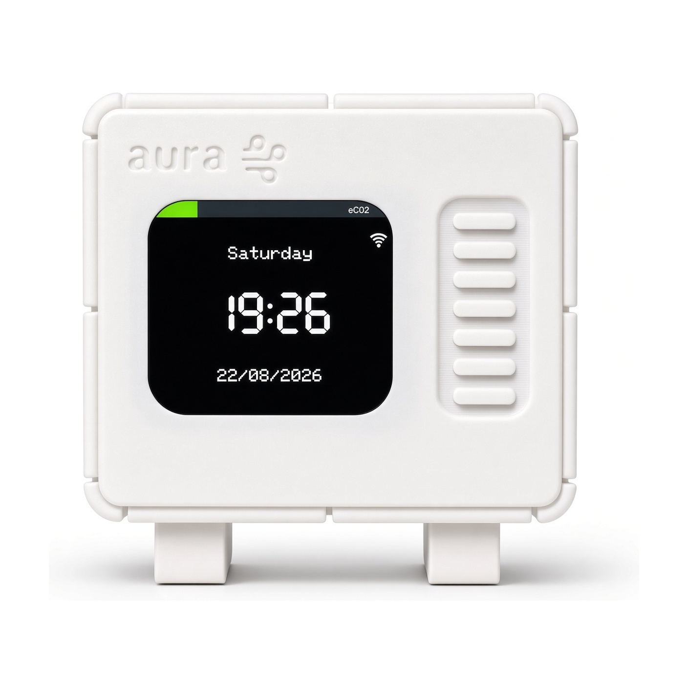 aura showing the clock screen
